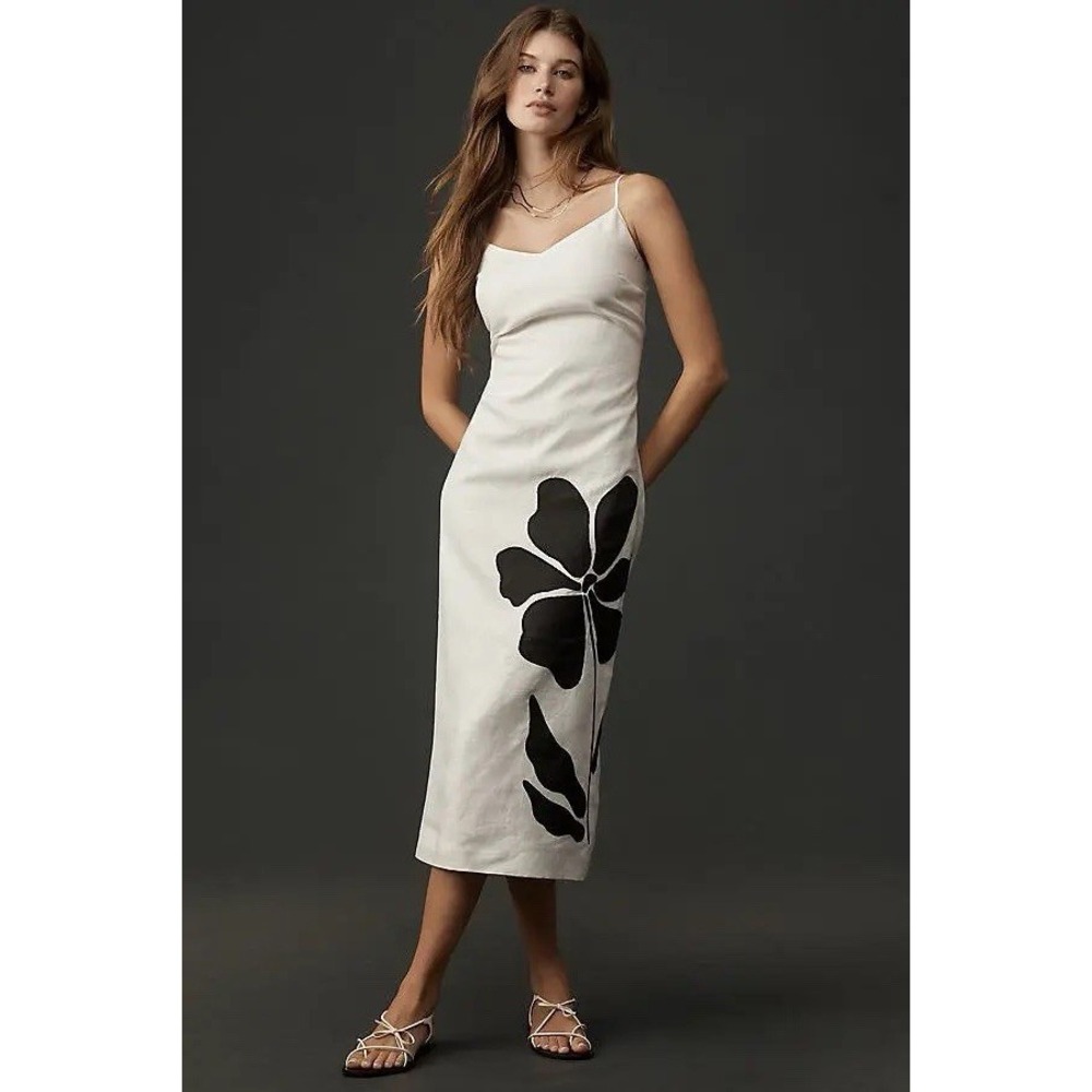 Exquise Linen Midi Dress MSRP $198 NWT Size L